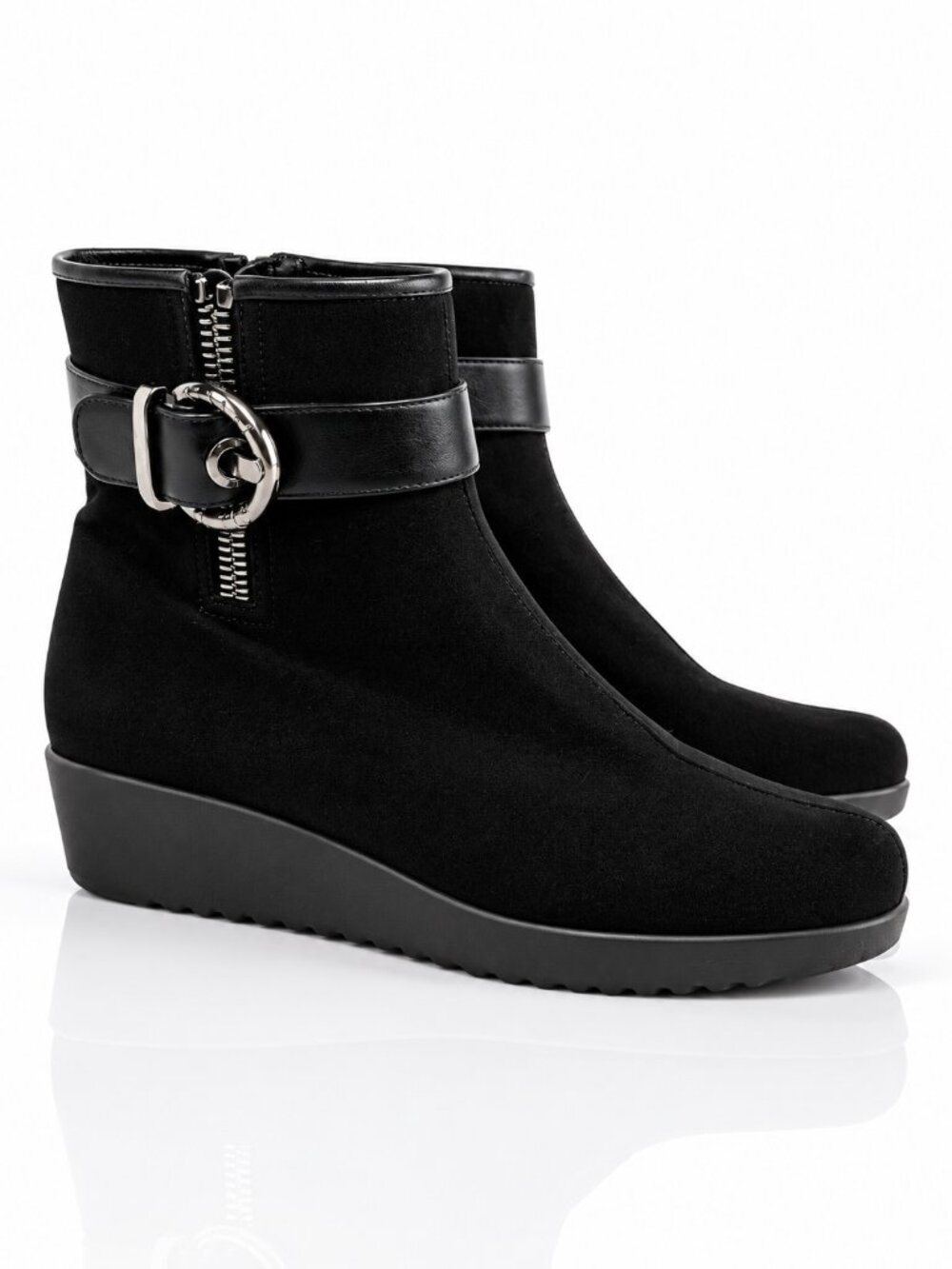 STUART WEITZMAN Black Raingear Wedge Booties 7.5